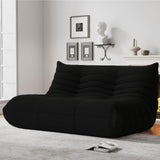 Bean Bag Chairs for Adults, Memory Foam Couch Loveseat Sofa Chair, Soft Teddy Material Cozy Comfy Reading Nook Chairs, Floor Chair for Living Room Bedroom Office(Black) WHGBJA