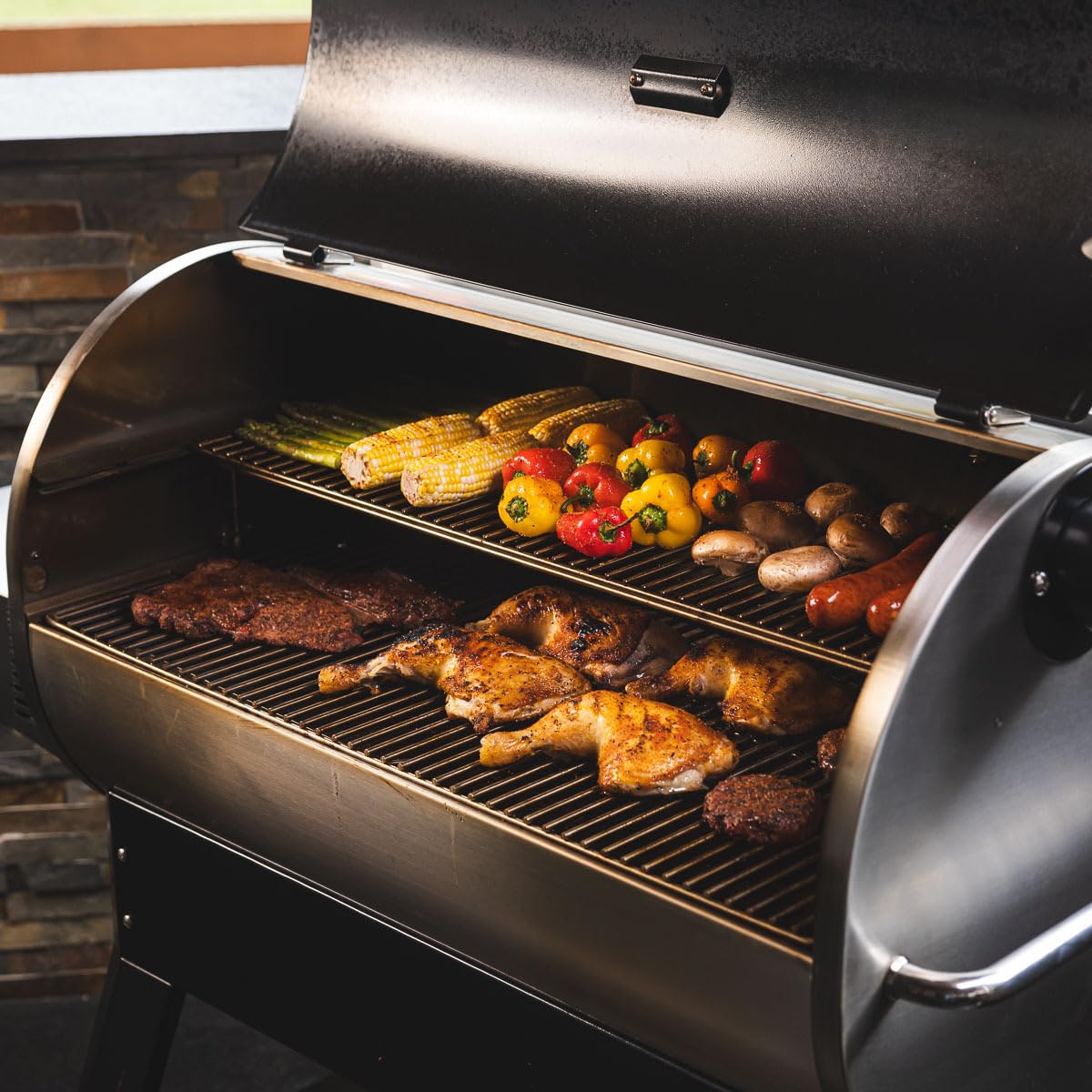 recteq Pellet Grill Smoker - Flagship 1100, Wood Pellet Smoker, BBQ Pellet Smokers, Wi-Fi Smart Grill, 1100 Sq. In. Cook Space, Pellet Smoker Grill, 40 lbs Hopper, 40 Hr Cooking