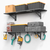 Jusgym 2-Pack 1x4ft Heavy Duty Garage Shelving, 1' x 4' Garage Wall Shelving Wall Mounted (2pack-1x4ft) Jusgym