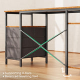 Huuger L Shaped Desk with Power Outlets, Computer Desk with 3 Drawers, 47 Inch Office Desk with Shelves, Gaming Desk, Corner Desk Work Desk for Home Office, Study, Rustic Brown Huuger