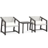YITAHOME 3-Piece Outdoor Furniture Set, All-Weather Textile Patio Bistro Set with Pillows, Small Patio Conversation Set for Balcony Outside, Outdoor Sling Chairs and Side Table - Brown & Ivory YITAHOME