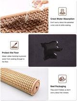 eqivei Kitchen Rugs and Mats Non Skid Washable Set of 2 PCS, Absorbent Runner Rugs for Kitchen, Farmhouse Weave Floor Mats in Front of Sink, 17.3"x 47"+17.3"x 29" (Brown) eqivei