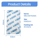 Wisesorb Silica Gel Packets, 20 Gram 15 Packs Dessicant Packets for Storage, Pure and Safe Silica Gel Desiccant Packs, Humidity Packs Wisesorb