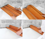 29 inch Malibu Removable Tri-Fold Bathtub Bench Seat, Teak Wood Seachrome