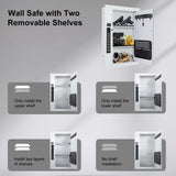 Wall Safe,Hidden Gun Safe Between Wall Studs with Battery Display&Type-C Port, with Document Organizer/Removable shelves/Key hook–Protect Valuables,Handgun, Jewelry, Documents,Cash (Digital Keypad) LANGGER V