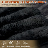 63" Cloud Loveseat Sofa - Boneless Deep Seat 2-Seater, No Assembly Foam Floor Couch, Plush Corduroy Fabric, Modern Living Room Sofa for Small Space Apartment, Bedroom, Office (Black, 63") Klwenas Maec