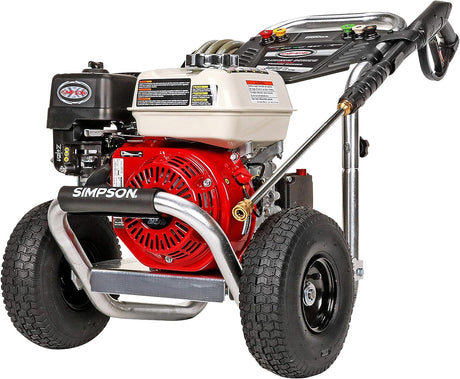 SIMPSON Cleaning ALH3425 Aluminum Series 3600 PSI Gas Pressure Washer, 2.5 GPM, Honda GX200 Engine, Includes Spray Gun and Extension Wand, 5 QC Nozzle Tips, 5/16-inch x 35-foot MorFlex Hose, 49-State SIMPSON