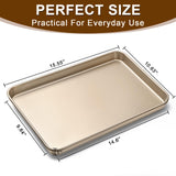 Baking Sheet Pan Set of 2, Wildone Commercial Cookie Sheets for Baking, Nonstick Carbon Steel Jelly Roll Pan Oven Tray 15x10 Inch, Heavy Duty & Easy Clean Wildone