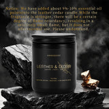 AMMORZEEF 4 Pack Manly Scented Candles for Men Soy Candle Set for Home Wood Wick Aromatherapy Candles for Relaxation Scented Leather Cedar/Lavender/Amber Sandalwood/Vanilla Candles AMMORZEEF