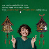 HUGE HAPPINESS Cuckoo Clock for Wall Art: 12 Melodies, Volume Control, Night Mode, Germany Style Black Forest Retro Traditional Handcrafted Wooden House Home Decor, Gifts for Family (8.75 X 23inch) HUGE HAPPINESS