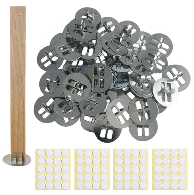 200 pcs Wick Clip & 200 pcs Stickers Stainless Steel Clips for Candle Making Wick Base for Candle Making Universal Wood Wick Clips Wooden Wicks Bases Fit Most Wooden Wicks (Wicks not Included
