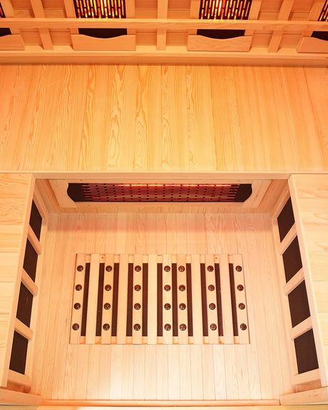 Full Spectrum Infrared Sauna for 4 Person, Indoor Canadian Hemlock Wood Home Spa Saunas with Upgraded WiFi Control, Low EMF, Speaker, Oxygen bar, Reading & 7-Color Starry Light, 2700W, 220V Smartmak