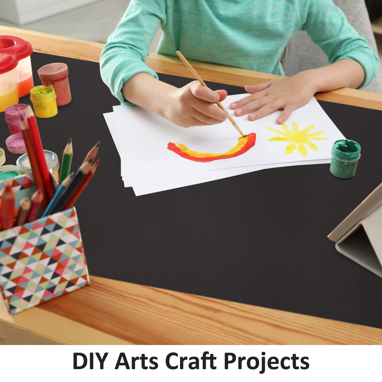 Silicone Mat Heat Resistant Mats for Countertop, Multipurpose Large Silicone Mats for Crafts Kitchen Workbench Size 48x24 inches Thick 2mm,Rolled Package,Black InfiOne