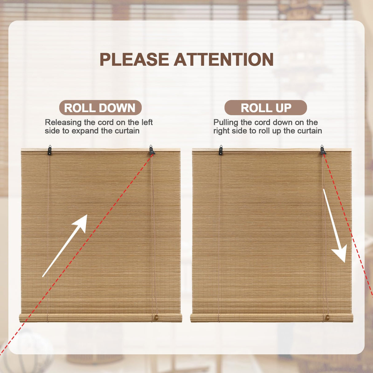 EVOZEN Bamboo Blinds - Custom Window Shades, Hand Weave Easy to Install for Interior, Outdoor Patio, Decks, Porches, Backyards EVOZEN