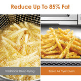 Nuwave Bravo Air Fryer Toaster Smart Oven, 12-in-1 Countertop Convection, 30-QT XL Capacity, 50°-500°F Temperature Controls, Top and Bottom Heater Adjustments 0%-100%, Brushed Stainless Steel Look Nuwave