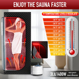 ISIDO Portable Infrared Steam Sauna with 660nm Red Light Therapy Lamp & 3.0L 1400W Steamer, Remote Control - Sauna Tent Sauna Box for Body Recovery & Skin Care Pain Relief - Personal Sauna for Home ISIDO