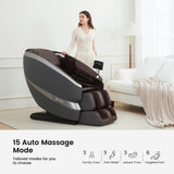 Real Relax 2024 Massage Chair Full Body of Dual-core S Track, Zero Gravity Massage Recliner Chair, FS01 Brown Real Relax