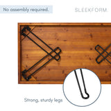 Sleekform Folding Wooden Coffee Table - Collapsible 20x40 Light Wood Mini Desk - Lightweight Foldable Coffee Tables for Small Spaces - Fold Up Hairpin Legs - Walnut Wood Finish Sleekform