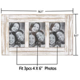 RiteSune 3 Picture Frames 4x6 for Wall, Photo Collage Frame Present for Birthday, Rustic Photo Frames for Home Wall Decor（White RiteSune
