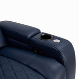 Valencia Tuscany Home Theater Seating | Premium Top Grain Italian Nappa 11000 Leather Power Recliner with Power Lumbar Support & Headrest (Single Recliner, Navy Blue) VALENCIA THEATER SEATING