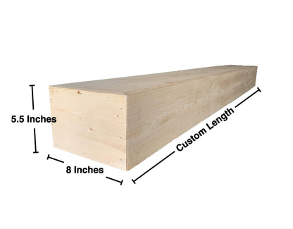 STRIX IND Deep Custom Length Mantle | Choose Your Own Length Mantel Shelf | Custom Built in USA | Custom Floating Shelf | Long Shelf for Fireplace (8" Deep, Custom Length)