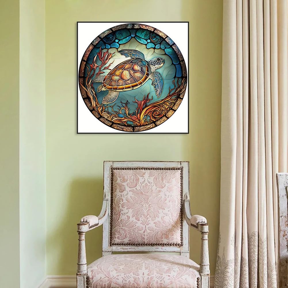 WUDWL Diamond Painting Kits for Adults - sea Turtle DIY 5D Diamond Art Kits Full Drill Diamond Dots Paintings with Diamonds Gem Art and Crafts Home Decor 【13.78x13.78inch】 WUDWL
