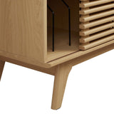 Modway Render Mid-Century Modern 37" Vinyl Record Display Stand in Oak Modway