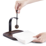 Walnut Napkin Holder for Table Wood Square Napkin Dispenser with Metal Cocktail Napkin Holder, Suitable for Kitchen, Restaurant, Bar, Office, Parties, Home Décor (South American black walnut Wood) celestree