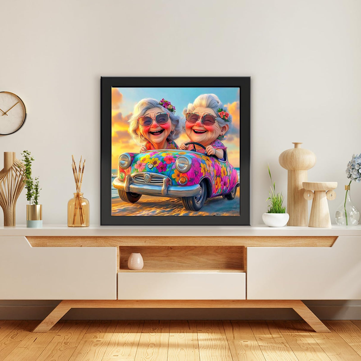 TOSTOG Grandmas Diamond Art Kits for Adults, Funny Grandma Drivers Diamond Paintings for Adults, Full Drill Diamond Art Kits, 5D Diamond Paintings Kit Gem Painting Wall Decor and Gift 12 * 12 Inch. TOSTOG