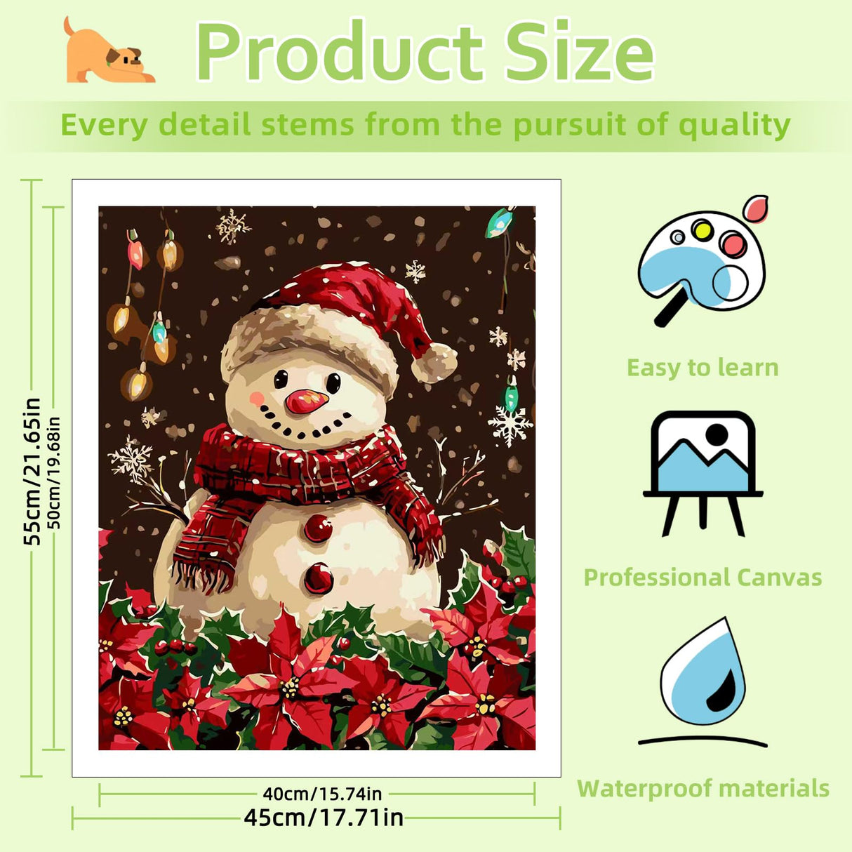 Reivworl Christmas Paint by Numbers Kit for Adults Beginners, Snowman Paint by Numbers, Adult Paint by Number Kits for Gifts and Home Wall Decor 16x20 Inch Reivworl