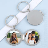 Framendino, 4 Pack Sublimation Keychain Blanks Metal Heat Transfer Keychains Personalized Locked Photo Tray for DIY Crafts Picture Framendino