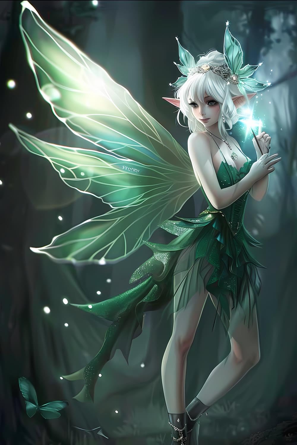 GUAIEUW 5D Fantasy Jungle Fairy Diamond Painting Set for Adults Digital Painting Fairy Diamond Art Set for Crafts Lovers for Room Decoration 8x12 inch GUAIEUW