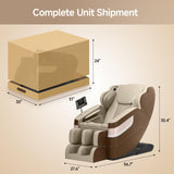 Real Relax Full Body Massage Chair, Zero Gravity Massage Recliner Chair with 6 Auto Modes, Full Body Airbags, Bluetooth, Fit Office and Home, Brown Real Relax