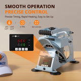HTVRONT Hat Press Machine - Hat Press Heat Machine for Caps with 2 Platens & Caps Stretcher, Hat Heat Press Machine for Caps with Precise Temp&Timer Control for Heat Transfe Vinyl, Sublimation (Blue) HTVRONT