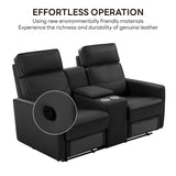 LIKIMIO 62.2" Loveseat Recliner Sofa with Console/Cup Holders, Wall Hugger Faux Leather Chair/RV Double Theater Seats/RV Furniture, Black LIKIMIO