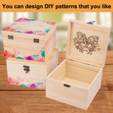 GNIEMCKIN 3 Pack Wooden Box, Unfinished Unpainted Wood Boxes for Crafts, DIY Projects, and Jewelry Storage (7.1x7.1x4.7 inch) GNIEMCKIN