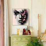 AIBOERL Diamond Art Kits for Adults, Abstract Woman 5D Diamond Painting Kits for Adults Beginners, DIY Full Round Drill Diamond Dot Painting Gem Art Kits for Adult, Home Wall Decor 14x14Inch AIBOERL