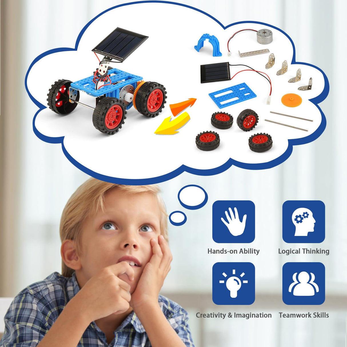 Bulk STEM Solar Robot Kits, STEM Building Toys for 6 7 8 10 12 13 Year Old Boys Girls Crafts, Robotics Science Kits for Kids 8-12 8-10 6-8, Classroom School Gifts Engineering Coding Motor Car Projects BeAndge