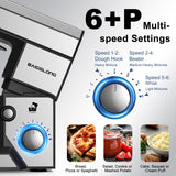 BAIGELONG 6+P Speeds Stand Mixer, 4.2QT Small Food Mixer with Stainless Steel Bowl, Dough Hook, Beater, Whisk & Scraper, Electric Kitchen Mixer Dough Mixer for Baking, Most Home Cooks, Silver BAIGELONG