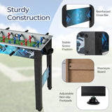 Goplus Foosball Table, Freestanding Soccer Table Game with 2 Footballs, Ergonomic Handle, 18 Realistic Players, Adults Youth Kids Foosball Games for Indoor, Game Room, Office, Party Goplus