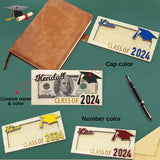 Cupike Personalized Wooden Graduation Money Holder Custom Graduation Card Box with Name Customize Cash Holder Envelope Senior Gifts for 2024 Graduates (01) Cupike