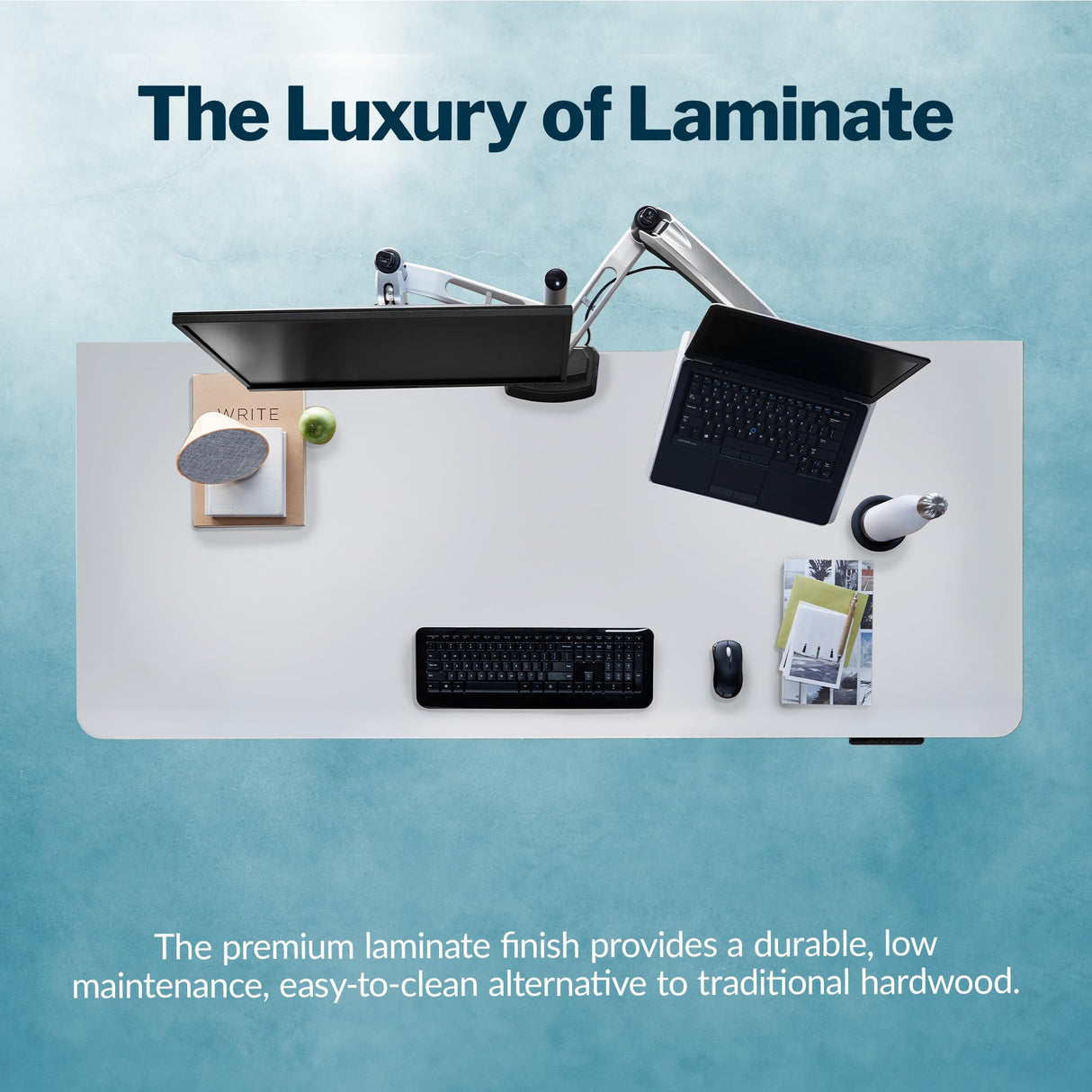 Vari ComfortEdge Electric Standing Desk Adjustable Height, 72x30 White Desk - Gaming & Adjustable Work Table,Sloped Ergonomic Front Edge - Varidesk Vari