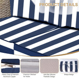 Outdoor Sectional Cushions, 5" Replacement Cushions for Patio Furniture, 9 Piece Water-Resistant Couch Replacement Set, for 4-seat Patio L Shaped Wicker Sofa (Blue Striped) Generic