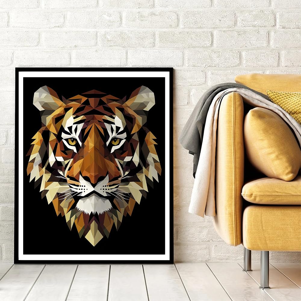 Natuyalo Paint by Numbers for Adults Tiger Totem, Paint by Numbers Kit on Canvas for Beginners, Abstract Animals Painting Art Craft Set, 3 Paintbrushes and Acrylic Paint 16x20 Inch Natuyalo