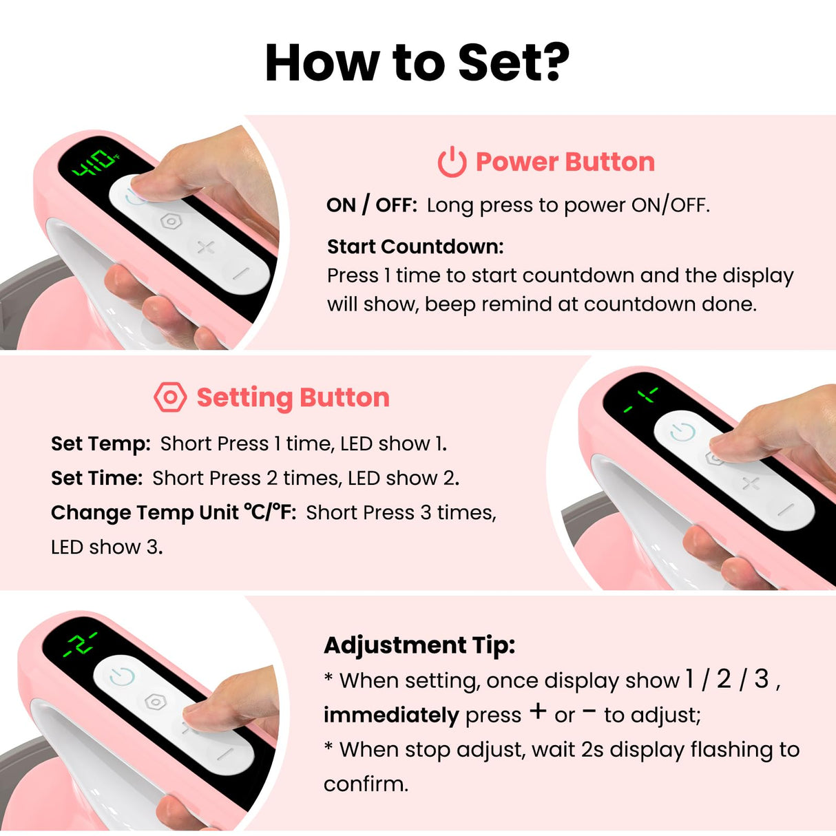 Calogy Hat Press Heat Machine for Caps, Mini Portable Hat Heat Press with Timer, Max 410℉,Precision Temp Control ±5℉, Fast & Evenly Heating Curved Plate for Vinyl Transfer, Sublimation, Iron (Pink) Calogy