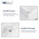 Eridanus Bathroom Sink 30" x 16" Rectangular Vessel Sink, Wall Mount Above Counter Vanity Sink, Premium Ceramic White Art Basin with Overflow, Lavatory Trough Floating Washbasin Eridanus