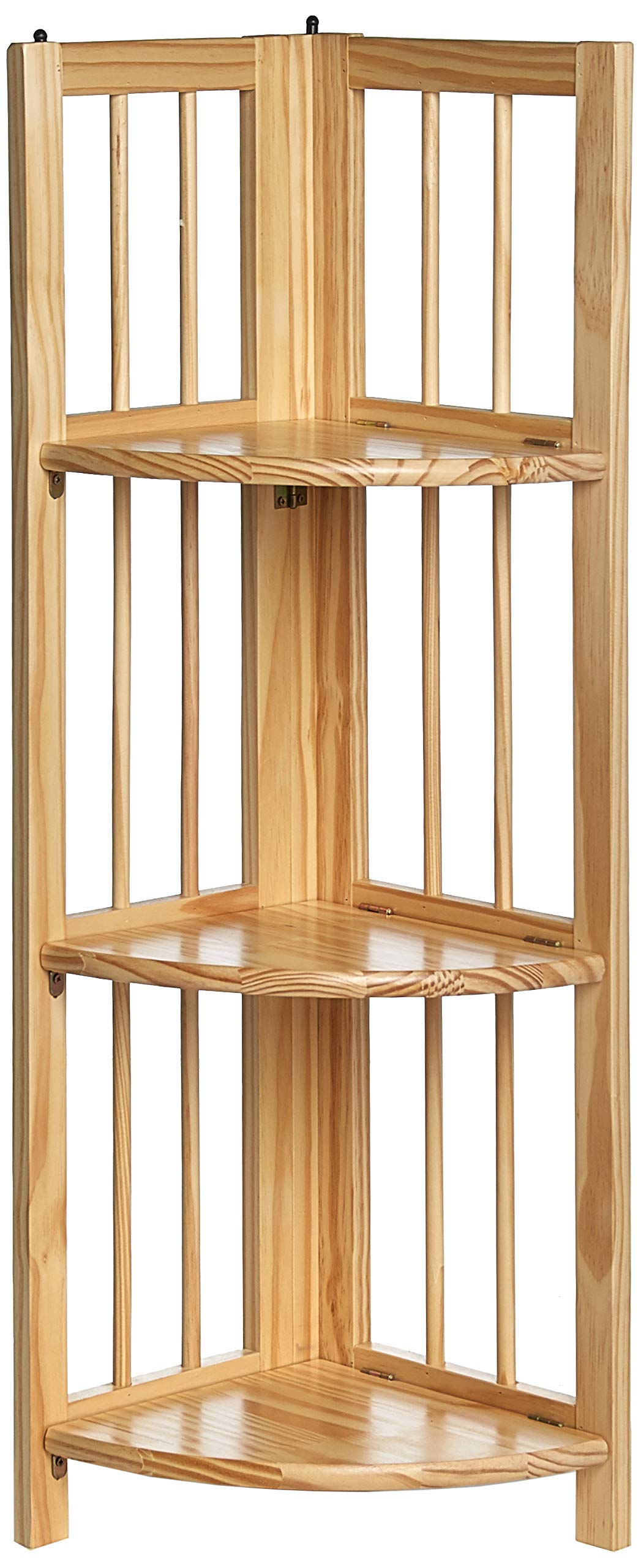 Casual Home 4-Shelf Corner Folding Bookcase, Natural Casual Home