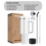 MURRICON 40 oz Tumbler with Handle and Straw,Stainless Steel Sublimation Tumblers with Handle,Vacuum Insulated Travel Mug with Lid,for Coffee and Beverages,4 Pack MURRICON