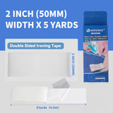 KOPAIBOS 2 Inch 5 Yards Heavy Double-Sided Iron on Hemming Tape with Backing No sew Fabric Tape for Curtains Webbing Sofa Decorations Appliques Embroidery Patches KOPAIBOS