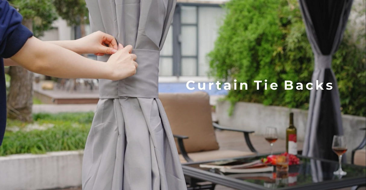 Yangming Gazebo 10X13 ft Outdoor Gazebos Clearance with Outside Mosquito Netting and Curtains for Patio Deck Backyard Garden, Gray Yangming